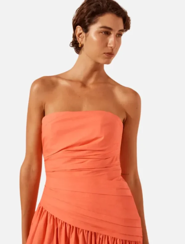 Shona Joy Strapless Tiered Maxi Dress - Coral< Skirts
