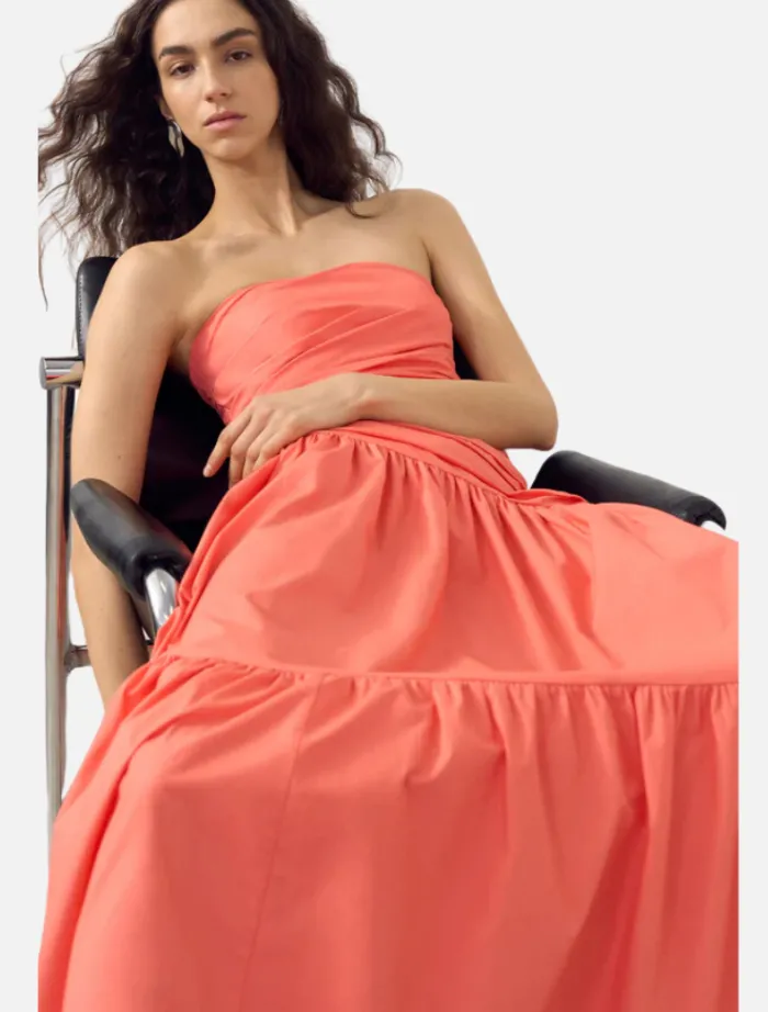strapless_tiered_maxi_dre_5.webp Shona Joy Strapless Tiered Maxi Dress - Coral< Skirts