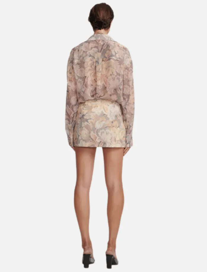 teller_mini_skirt__antiqu_4.webp Hansen & Gretel Teller Mini Skirt - Antique Floral< Shirt Dresses | Mini Dresses