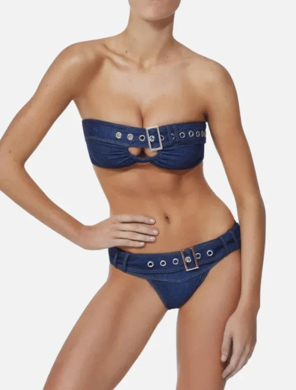 It's Now Cool The Buckle Bandeau - Denim Hot Rod< Denim | Swimwear