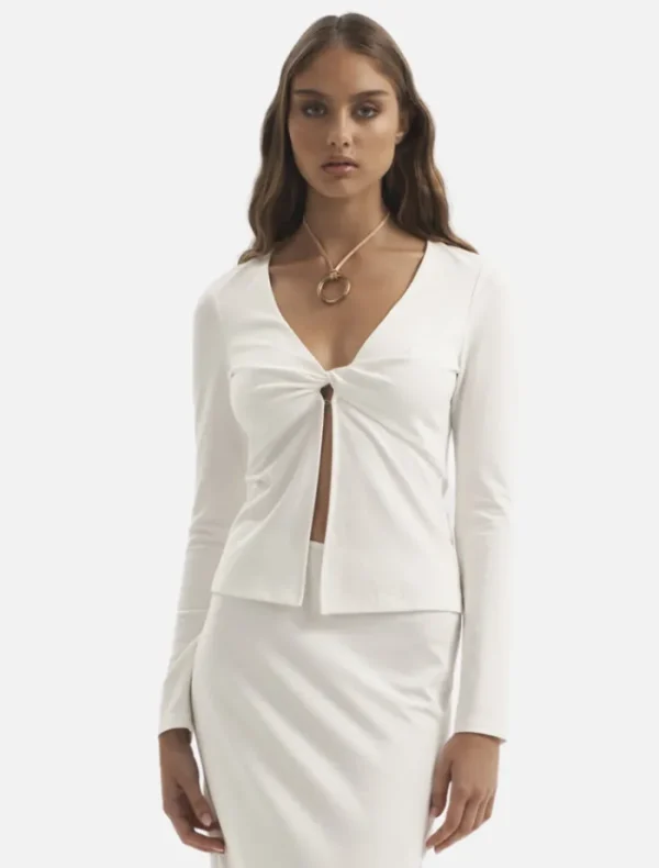 Ownley Theo Top - Ivory< Shirt Dresses | Long Sleeve Dresses