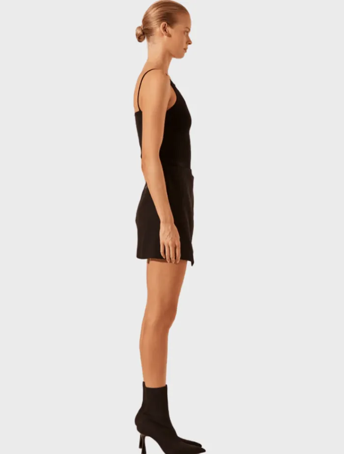 tuxdeo_wrap_mini_skirt__b_2.webp Shona Joy Tuxdeo Wrap Mini Skirt - Black< Skirts