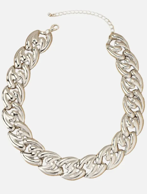 Insurge Clothing Twist Chain Choker - Silver< Necklaces