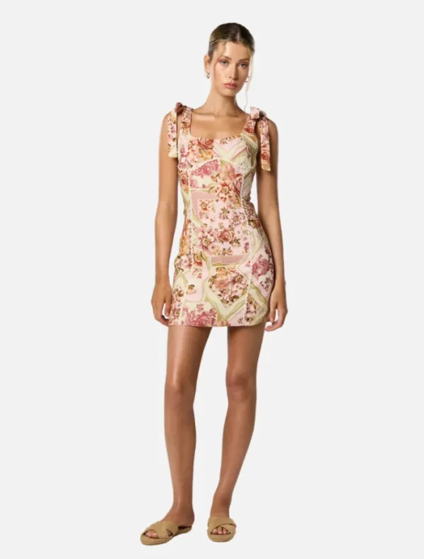 Winona Vaughn Tie Short Dress - Vintage Florals< Casual Dresses | Mini Dresses