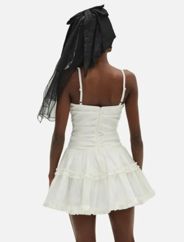 For Love & Lemons Whipped Cream Taffeta Mini Dress - White< Casual Dresses | Mini Dresses