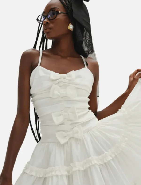 For Love & Lemons Whipped Cream Taffeta Mini Dress - White< Casual Dresses | Mini Dresses