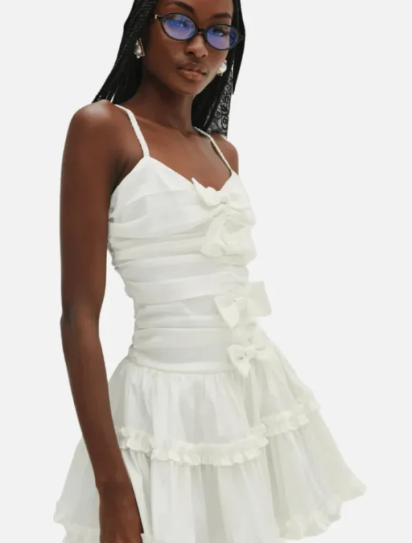 For Love & Lemons Whipped Cream Taffeta Mini Dress - White< Casual Dresses | Mini Dresses