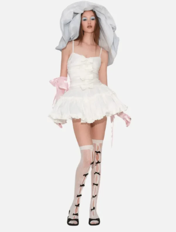For Love & Lemons Whipped Cream Taffeta Mini Dress - White< Casual Dresses | Mini Dresses