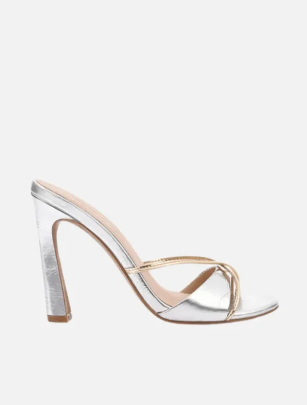 Lana Wilkinson Willow Mule Leather Heel - Silver/Gold< Heels