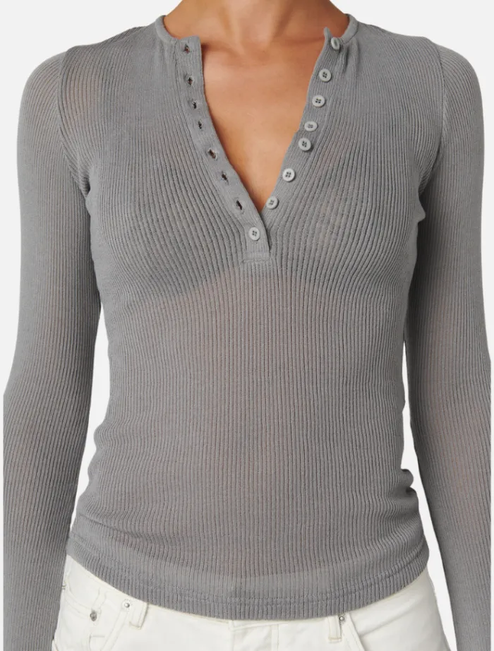 xavier_button_top__alloy_1.webp Bayse Xavier Button Top - Alloy< Knitwear | Skirts