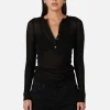 Bayse Xavier Button Top - Black< Knitwear | Skirts