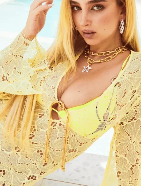 Emma Pills Zip Me Up Hoops - WHT Gold< Earrings | Denim
